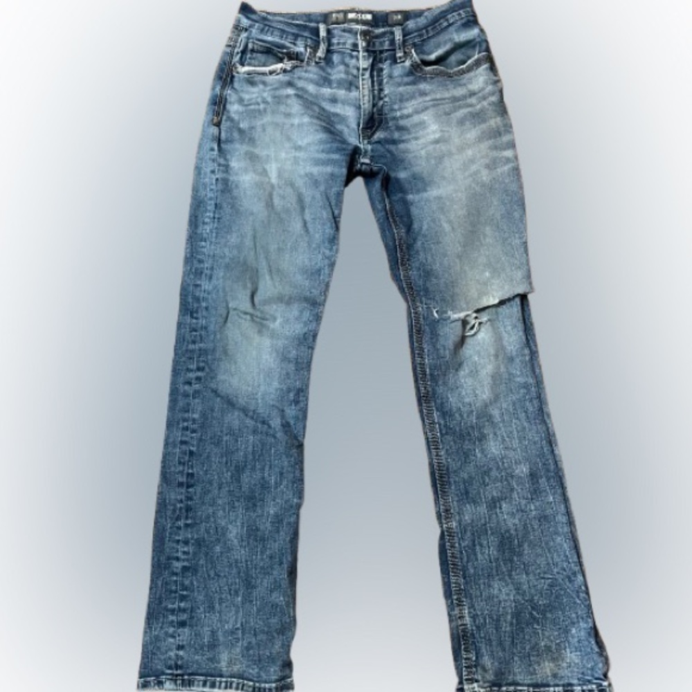 BKE Jake Bootleg Men's Blue Denim Distressed Jeans - Size 31